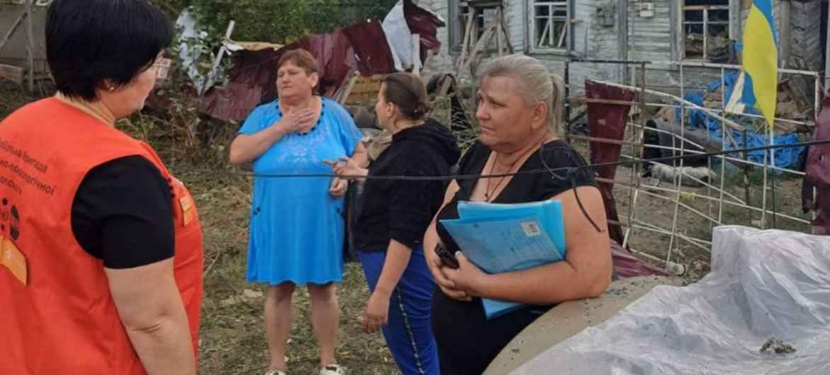 People receiving psychological aid after missile attacks damaged homes across Ukraine.