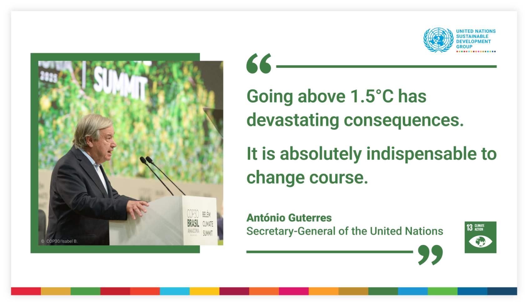 An infocard containing a quote from UN Secretary-General Antonio Guterres.