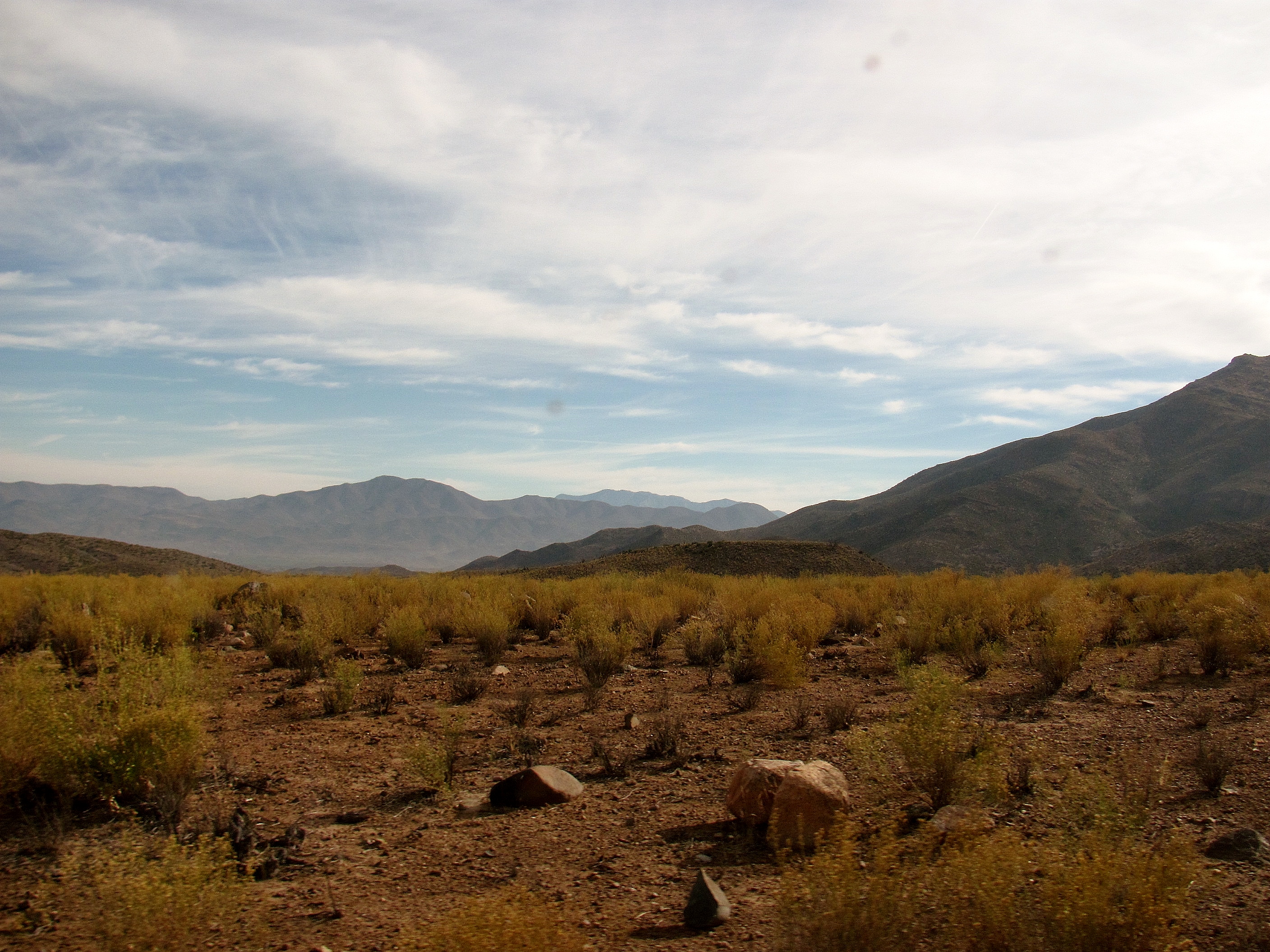 Fertile ground landscape in Chile with mountains the background.