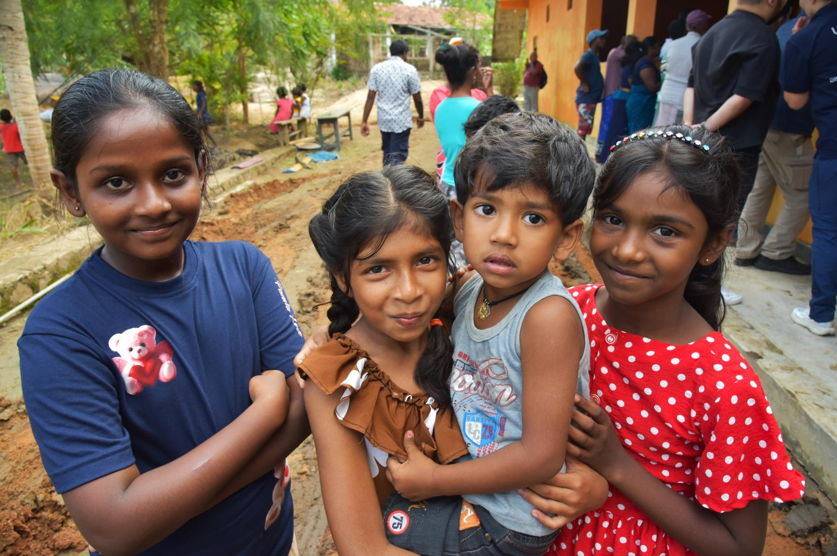 Four children in Sri Lanka.