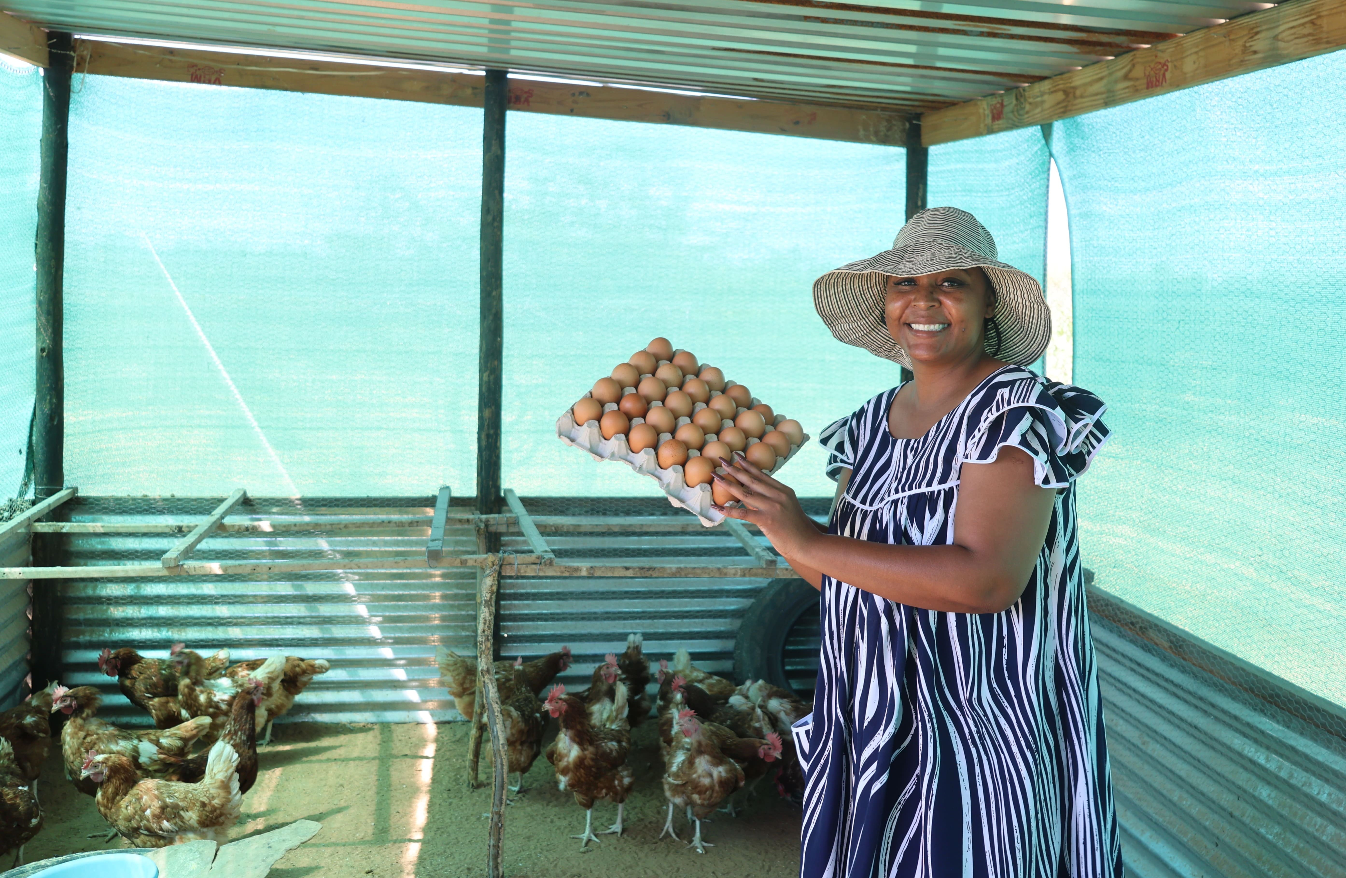 A poultry farmer in Namibia.