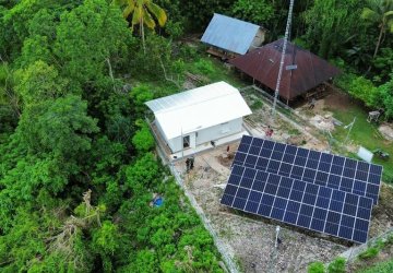 A solar panel system in Indonesia.