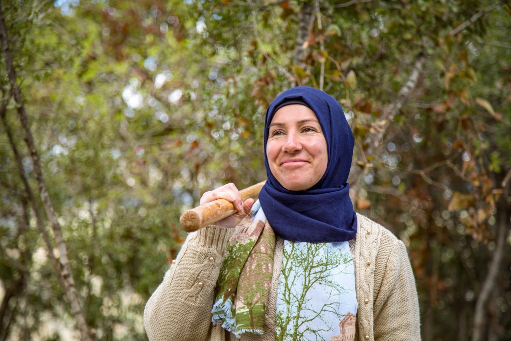 A woman farmer in Lebanon.