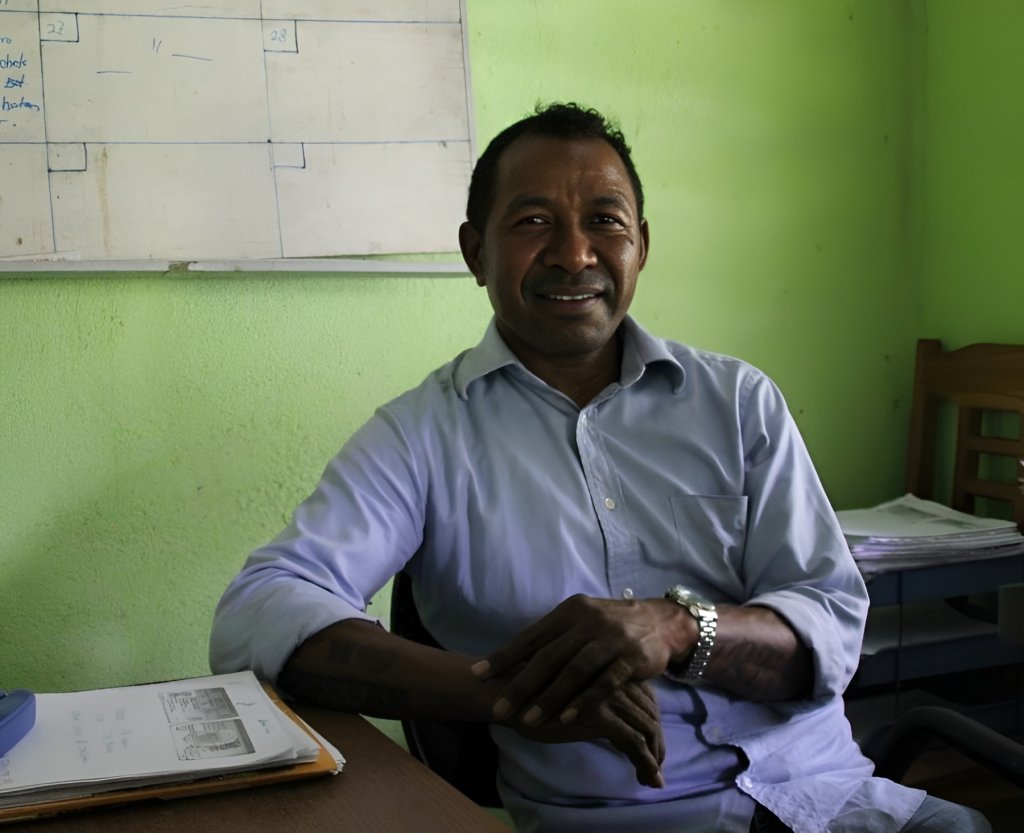 A local farmer in Timor-Leste.