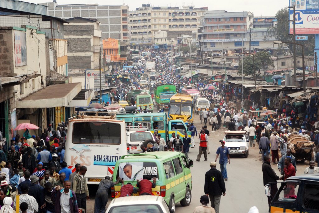 A busy street in Nairobi.