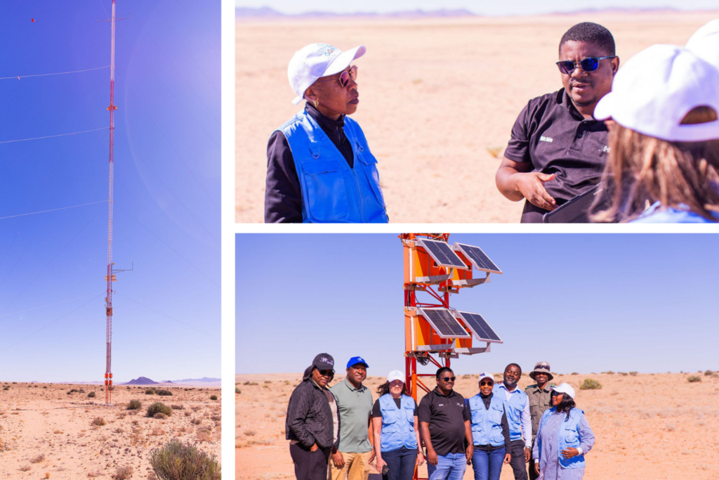 Three pictures of a green transition project in Namibia.
