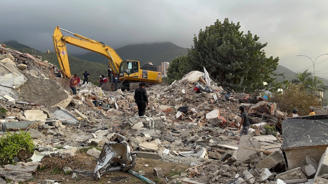 Debris removal after two powerful earthquakes in Venezuela.