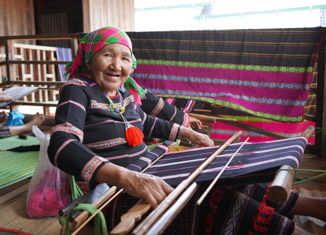An elderly woman in Viet Nam.