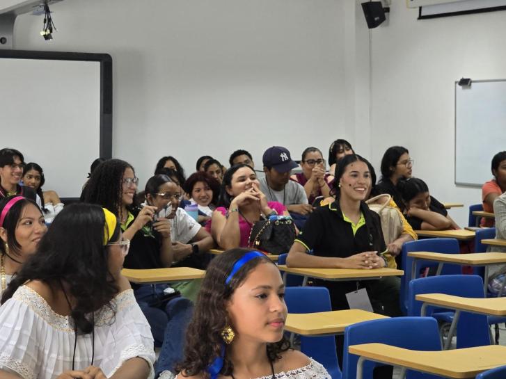 A group of young students in a classroom.